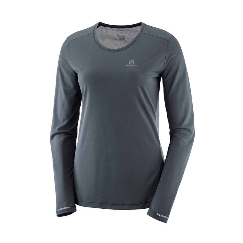 Salomon Agile Ls Tee W Ebenovina