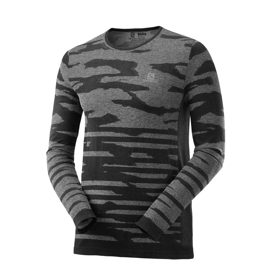 Salomon Camo Ls Tee M Zlitina Heather/black Heather