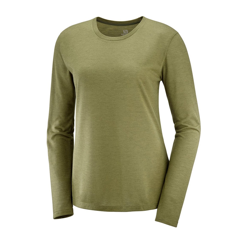 Salomon Comet Classic Ls Tee W Martini Olive-heather