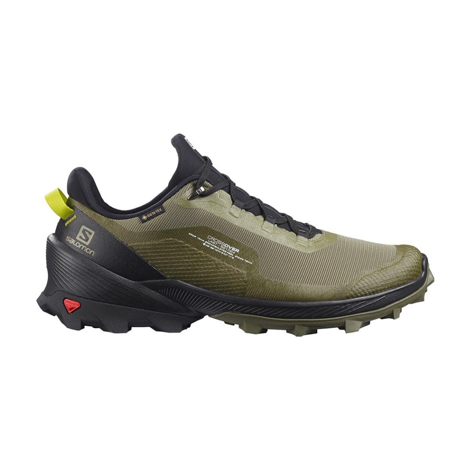 Salomon Cross Over Gore-tex Pohodni čevelj Deep Lichen Zeleno-črno-večerni Primose