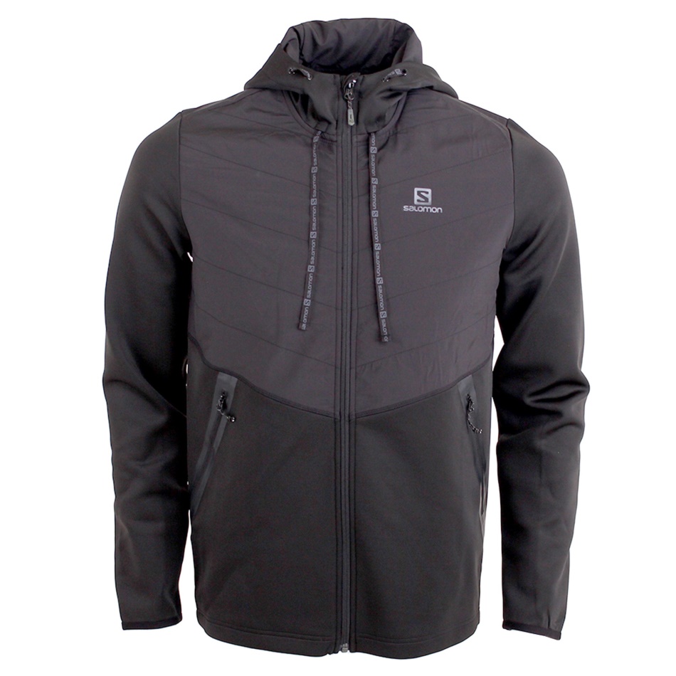 Salomon Echo Hybrid Hoodie Fz Midlayer M črna