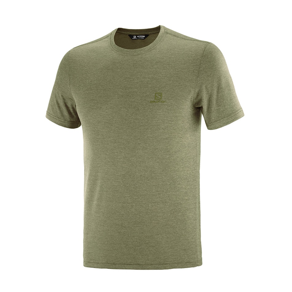 Salomon Explore Pique Tee M Ebony/olive Night Heather