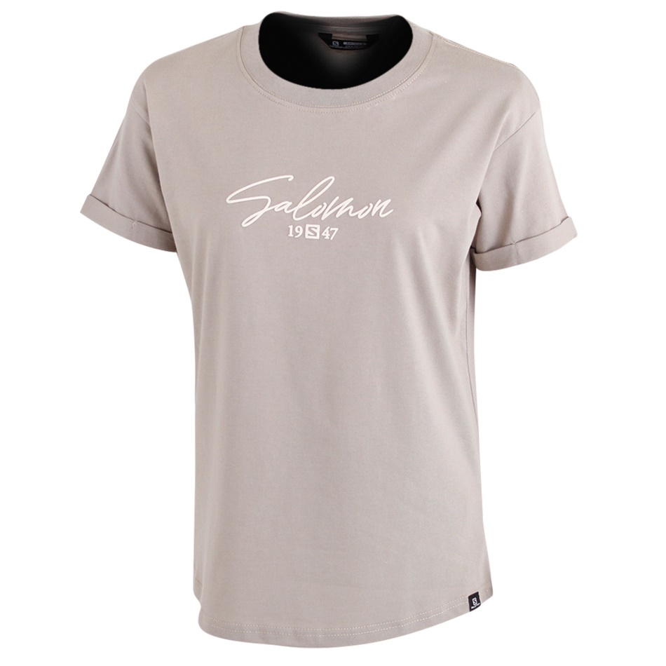 Salomon New Wave Ss Tee W Slezen Les/fantom/vintage Kaki