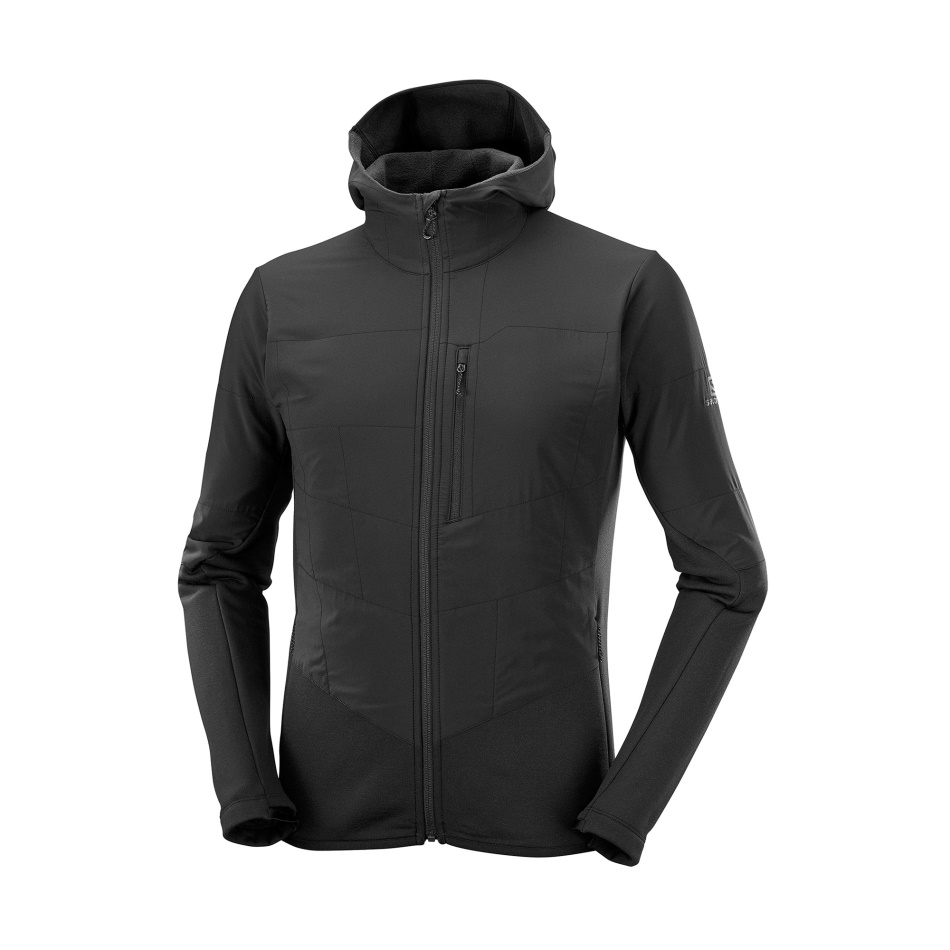 Salomon Outline Topli Hibridni Pulover S Kapuco Midlayer M črn