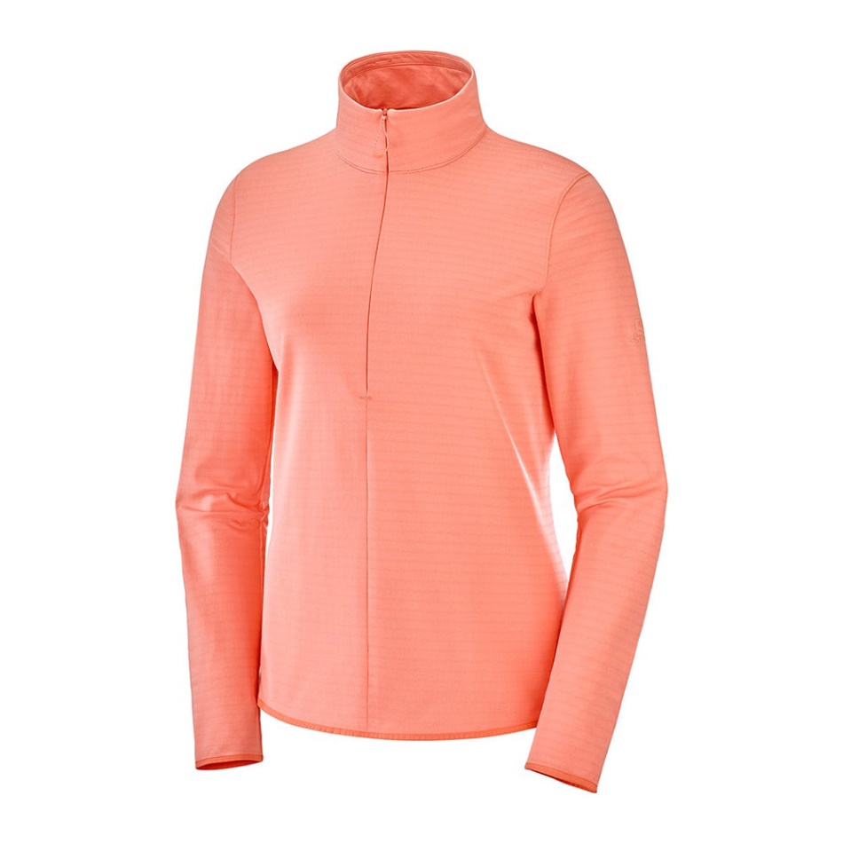 Salomon Outrack Half Zip Midlayer W Burnt Coral