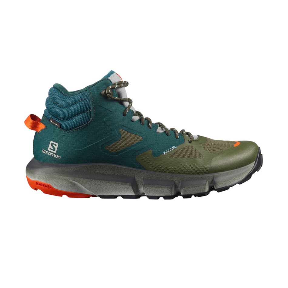 Salomon Predict Hike Mid Gore-tex Pohodniški čevelj Ponderosa-olive Night-rdeč Orang