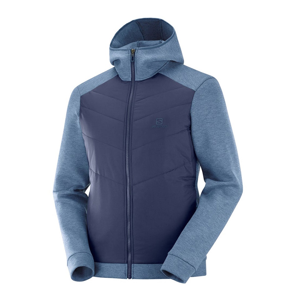 Salomon Sight Hybrid Hoodie Midlayer M Temno Denim Heather